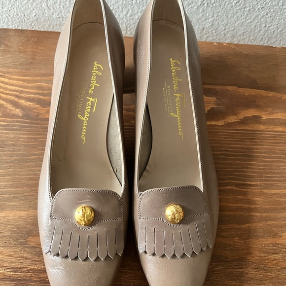 Salvatore Ferragamo Shoes - Salvatore Ferragamo Taupe Leather Loafers